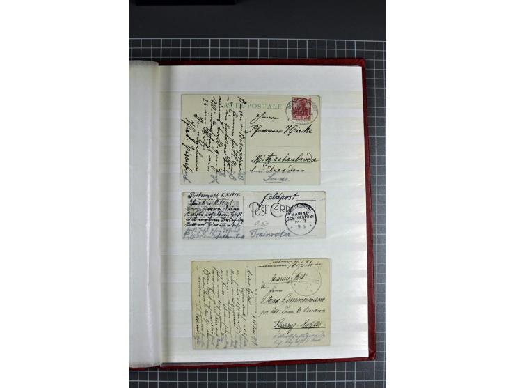 1887/1911, kleine Sammlung von 20 Briefen/Karten und 8 Briefstücken sowie 2 Einzelwerten, teils minimal fleckig, sonst gute E