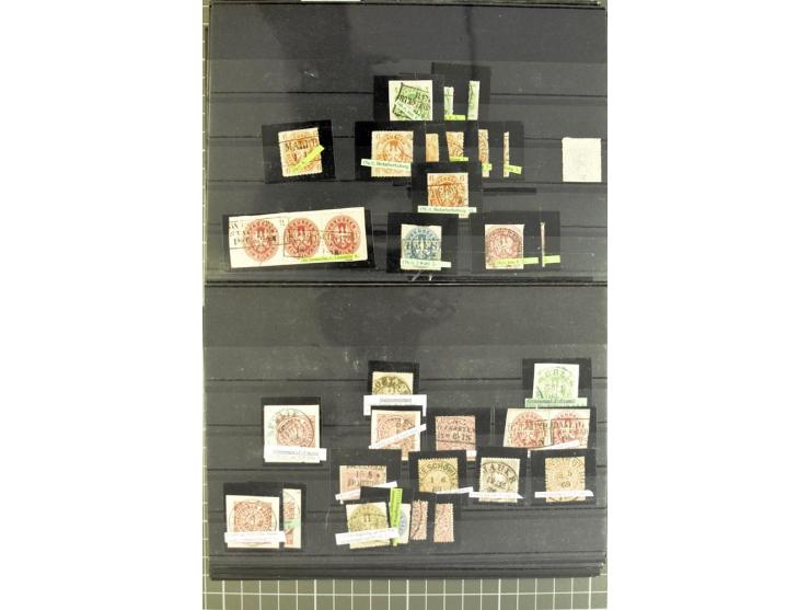 Braunschweig bis Schleswig Holstein, Händlerposten mit meist gestempelten Marken auf Steckkarten mit viel mittlerem Material,