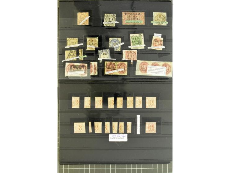 Braunschweig bis Schleswig Holstein, Händlerposten mit meist gestempelten Marken auf Steckkarten mit viel mittlerem Material,