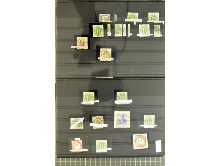 Braunschweig bis Schleswig Holstein, Händlerposten mit meist gestempelten Marken auf Steckkarten mit viel mittlerem Material,