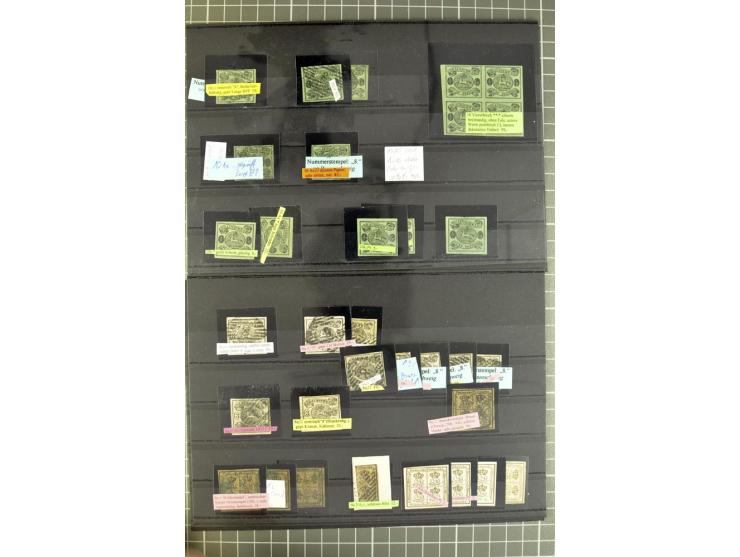 Braunschweig bis Schleswig Holstein, Händlerposten mit meist gestempelten Marken auf Steckkarten mit viel mittlerem Material,