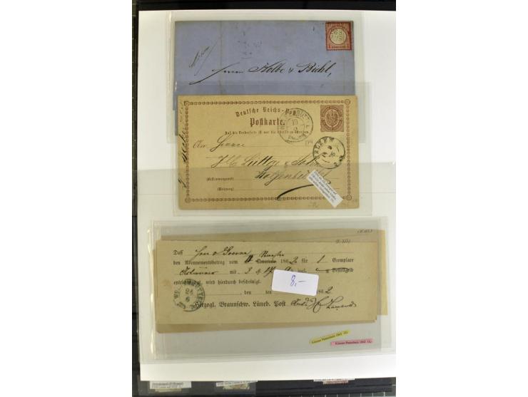 Braunschweig bis Schleswig Holstein, Händlerposten mit meist gestempelten Marken auf Steckkarten mit viel mittlerem Material,