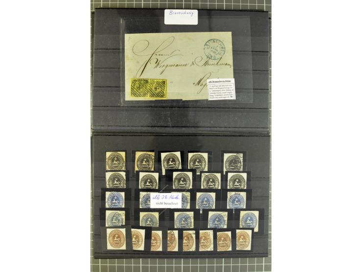 Braunschweig bis Schleswig Holstein, Händlerposten mit meist gestempelten Marken auf Steckkarten mit viel mittlerem Material,