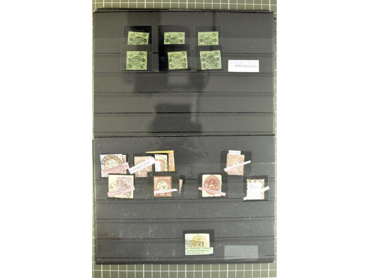 Braunschweig bis Schleswig Holstein, Händlerposten mit meist gestempelten Marken auf Steckkarten mit viel mittlerem Material,