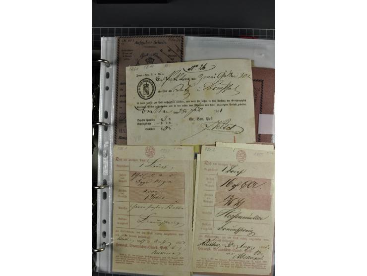 1840/1919, Baden bis Württemberg, Partie Briefe ab Vorphila mit Schwerpunkt NDP, dabei EF und MEF, Paketbegleitbriefe, intere