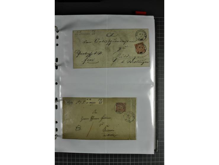 1840/1919, Baden bis Württemberg, Partie Briefe ab Vorphila mit Schwerpunkt NDP, dabei EF und MEF, Paketbegleitbriefe, intere