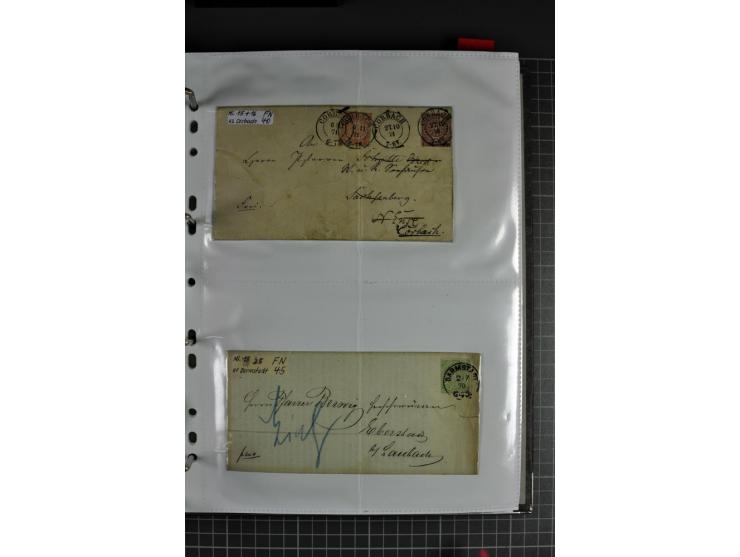 1840/1919, Baden bis Württemberg, Partie Briefe ab Vorphila mit Schwerpunkt NDP, dabei EF und MEF, Paketbegleitbriefe, intere