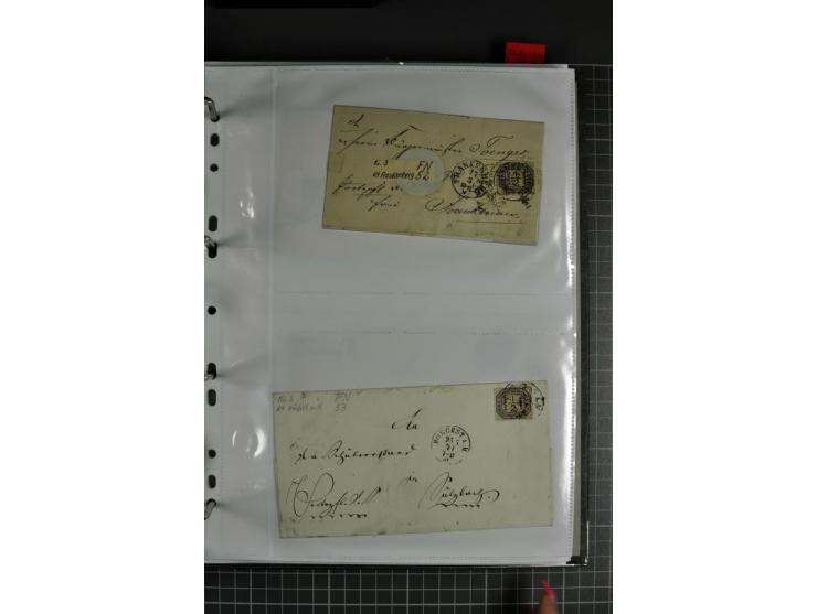 1840/1919, Baden bis Württemberg, Partie Briefe ab Vorphila mit Schwerpunkt NDP, dabei EF und MEF, Paketbegleitbriefe, intere