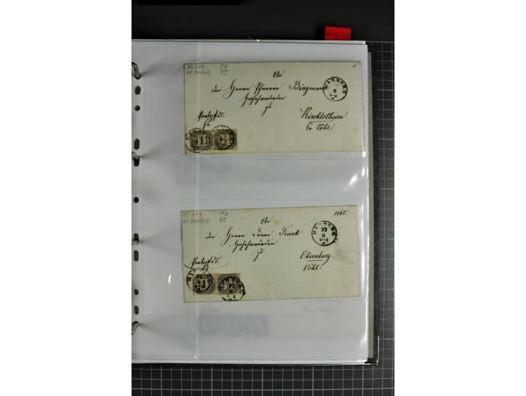 1840/1919, Baden bis Württemberg, Partie Briefe ab Vorphila mit Schwerpunkt NDP, dabei EF und MEF, Paketbegleitbriefe, intere
