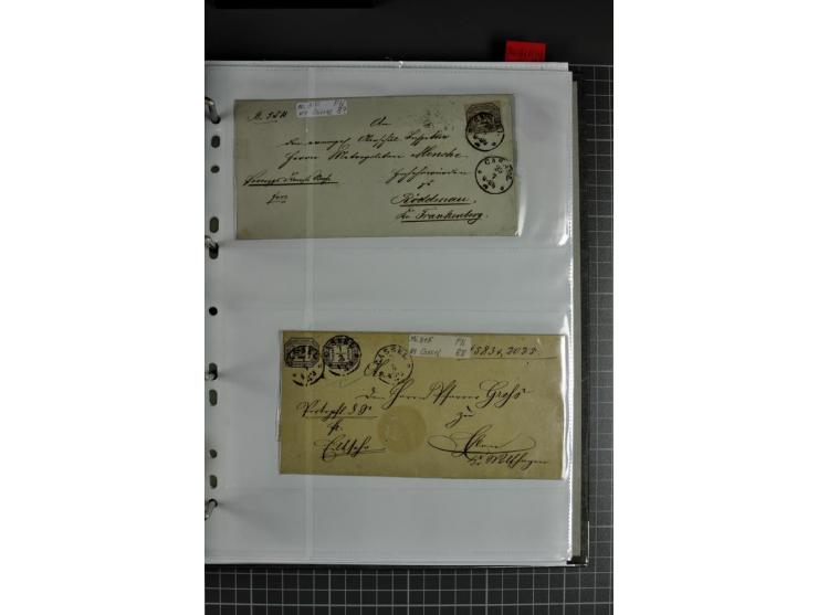 1840/1919, Baden bis Württemberg, Partie Briefe ab Vorphila mit Schwerpunkt NDP, dabei EF und MEF, Paketbegleitbriefe, intere