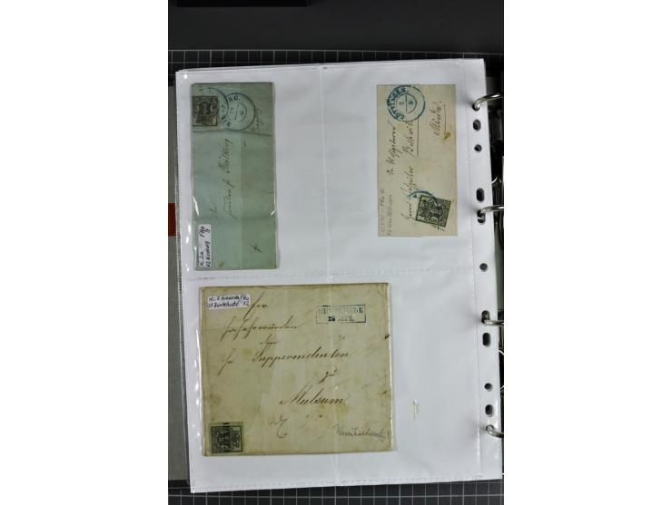 1840/1919, Baden bis Württemberg, Partie Briefe ab Vorphila mit Schwerpunkt NDP, dabei EF und MEF, Paketbegleitbriefe, intere