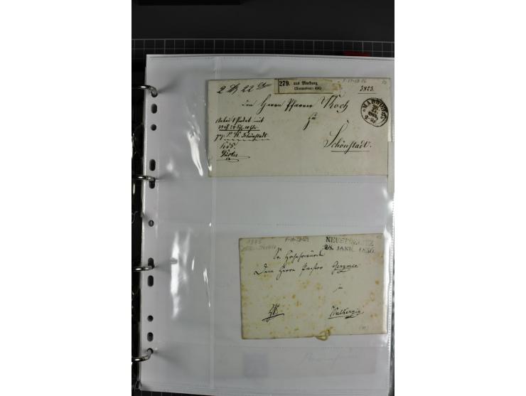1840/1919, Baden bis Württemberg, Partie Briefe ab Vorphila mit Schwerpunkt NDP, dabei EF und MEF, Paketbegleitbriefe, intere