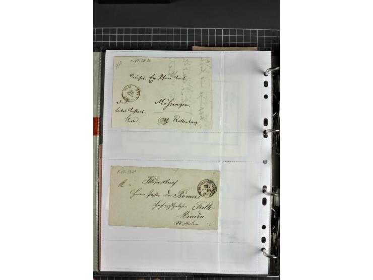 1840/1919, Baden bis Württemberg, Partie Briefe ab Vorphila mit Schwerpunkt NDP, dabei EF und MEF, Paketbegleitbriefe, intere