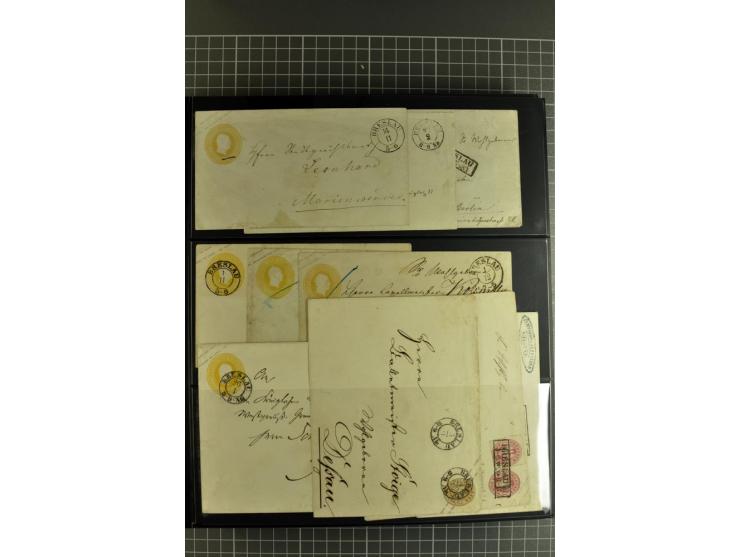 1850/70, Heimat-Sammlung"BRESLAU" auf Preußen und NDP mit über 300 Briefen und Ganzsachenumschlägen, dabei Ganzsachen mit Zuf