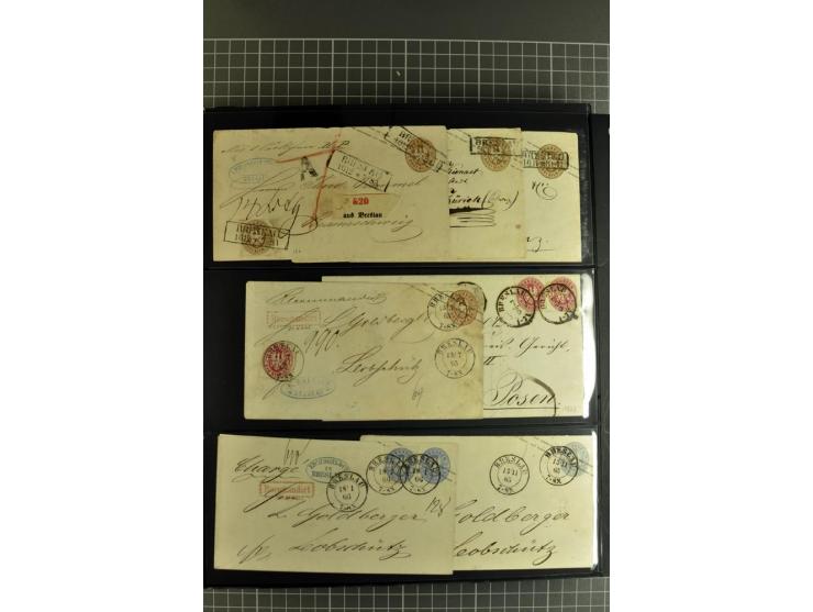 1850/70, Heimat-Sammlung"BRESLAU" auf Preußen und NDP mit über 300 Briefen und Ganzsachenumschlägen, dabei Ganzsachen mit Zuf