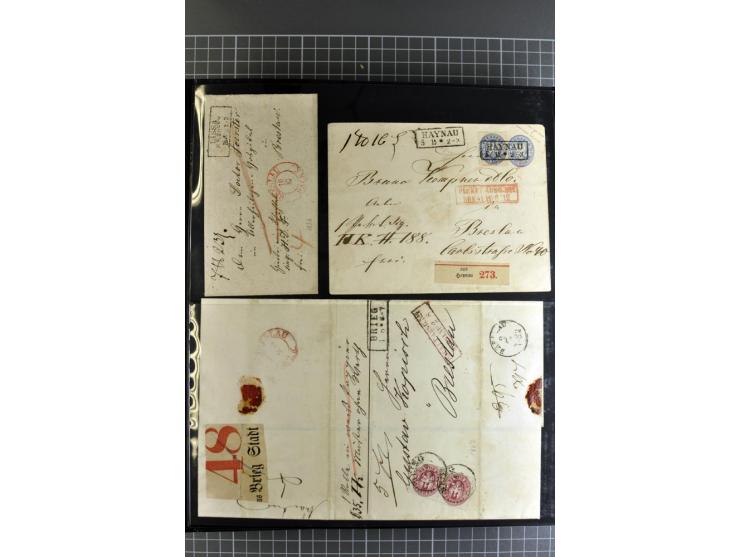 1850/70, Heimat-Sammlung"BRESLAU" auf Preußen und NDP mit über 300 Briefen und Ganzsachenumschlägen, dabei Ganzsachen mit Zuf