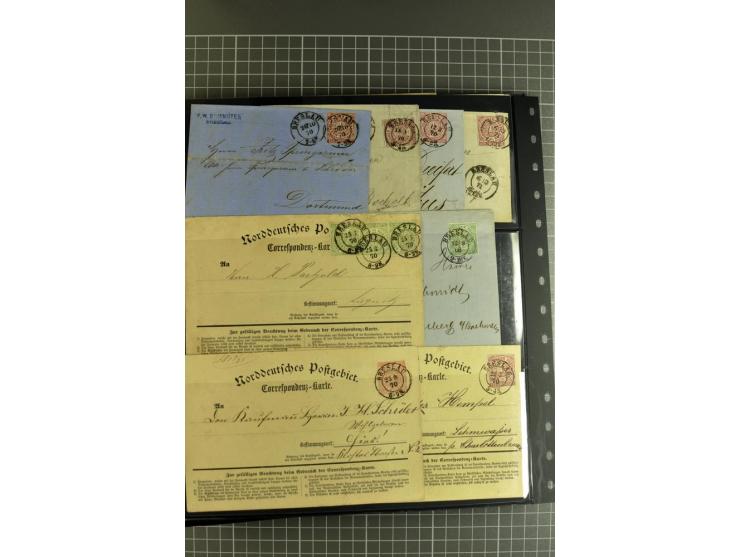 1850/70, Heimat-Sammlung"BRESLAU" auf Preußen und NDP mit über 300 Briefen und Ganzsachenumschlägen, dabei Ganzsachen mit Zuf