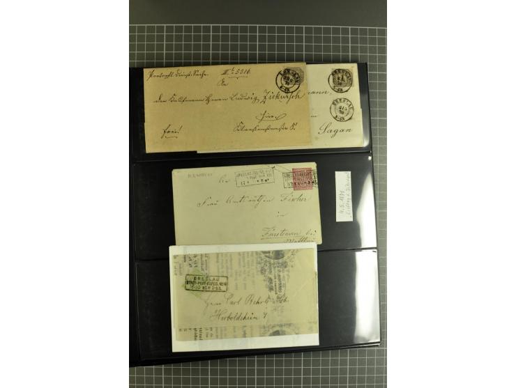 1850/70, Heimat-Sammlung"BRESLAU" auf Preußen und NDP mit über 300 Briefen und Ganzsachenumschlägen, dabei Ganzsachen mit Zuf