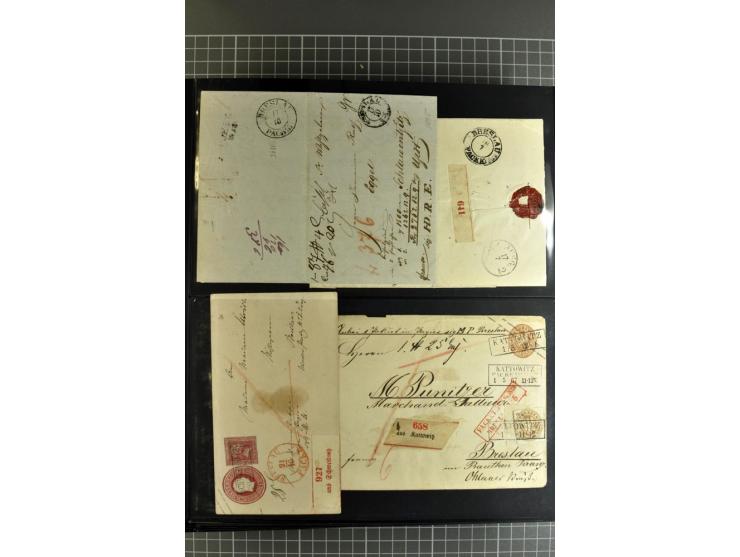 1850/70, Heimat-Sammlung"BRESLAU" auf Preußen und NDP mit über 300 Briefen und Ganzsachenumschlägen, dabei Ganzsachen mit Zuf
