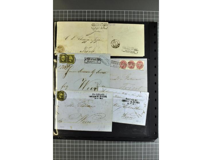 1850/70, Heimat-Sammlung"BRESLAU" auf Preußen und NDP mit über 300 Briefen und Ganzsachenumschlägen, dabei Ganzsachen mit Zuf