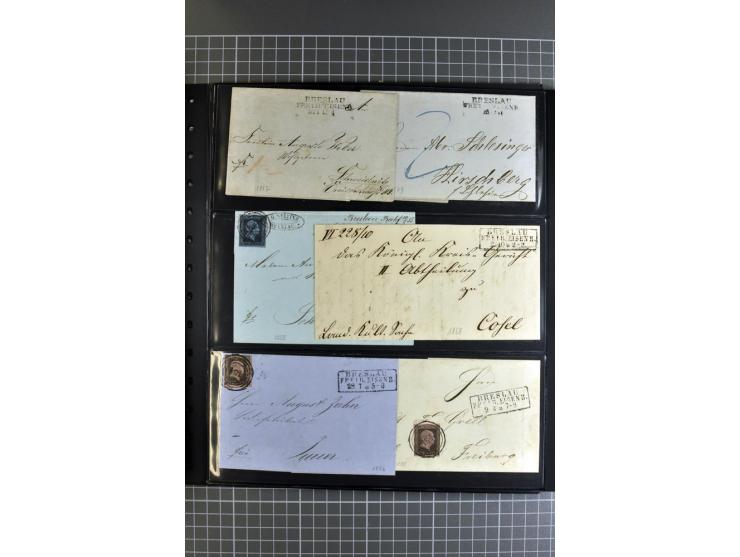 1850/70, Heimat-Sammlung"BRESLAU" auf Preußen und NDP mit über 300 Briefen und Ganzsachenumschlägen, dabei Ganzsachen mit Zuf