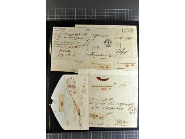 1850/70, Heimat-Sammlung"BRESLAU" auf Preußen und NDP mit über 300 Briefen und Ganzsachenumschlägen, dabei Ganzsachen mit Zuf