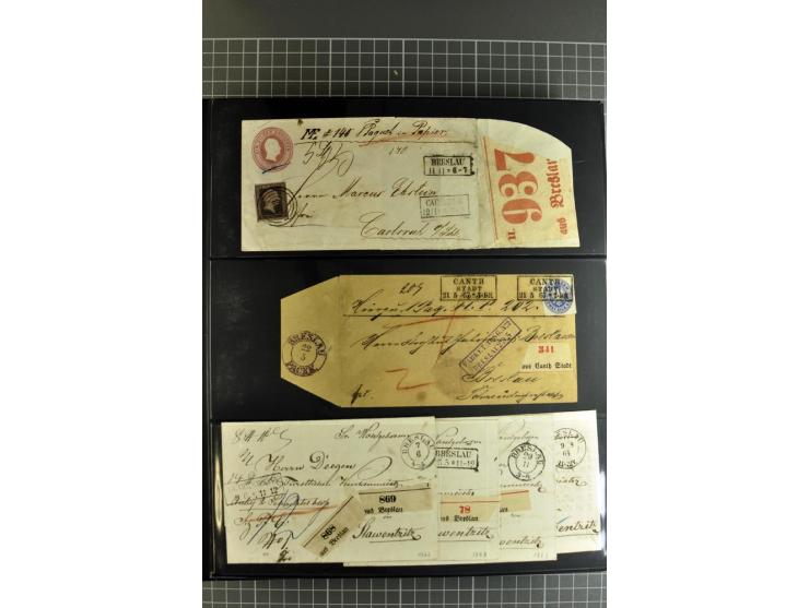 1850/70, Heimat-Sammlung"BRESLAU" auf Preußen und NDP mit über 300 Briefen und Ganzsachenumschlägen, dabei Ganzsachen mit Zuf