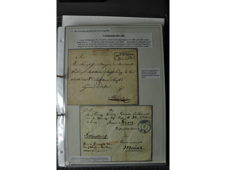  DIE FESTUNGEN DES DEUTSCHEN BUNDES: 1795/1866 (ca.), 62 Briefe bzw. Briefhüllen der Bundesfestungen Landau (10), Luxemburg (