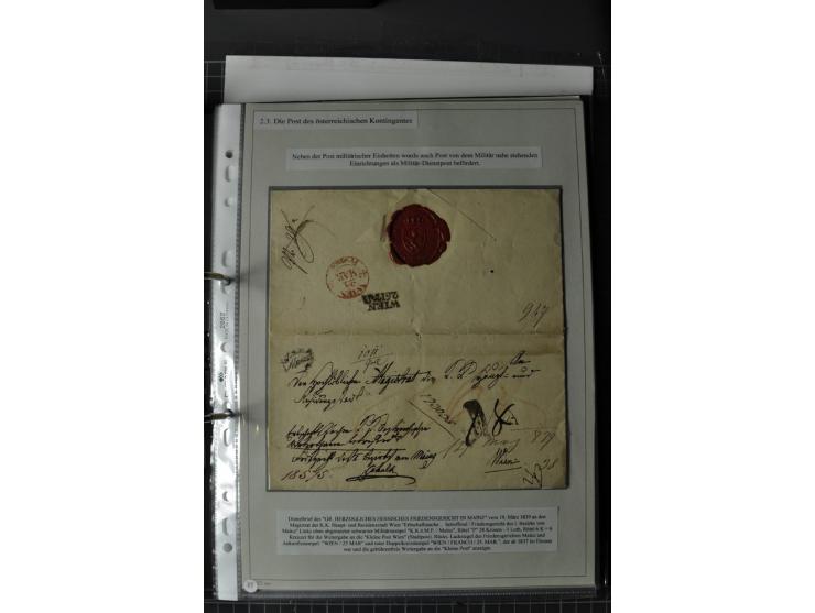  DIE FESTUNGEN DES DEUTSCHEN BUNDES: 1795/1866 (ca.), 62 Briefe bzw. Briefhüllen der Bundesfestungen Landau (10), Luxemburg (
