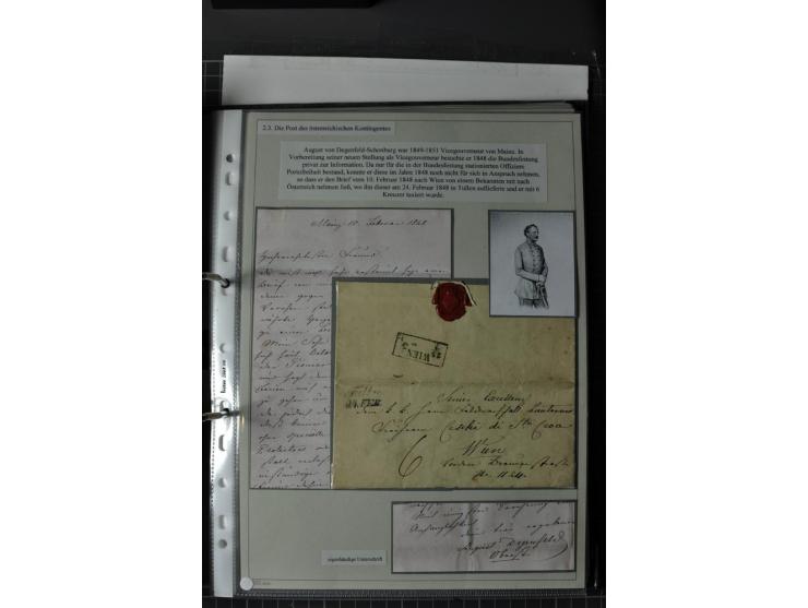  DIE FESTUNGEN DES DEUTSCHEN BUNDES: 1795/1866 (ca.), 62 Briefe bzw. Briefhüllen der Bundesfestungen Landau (10), Luxemburg (