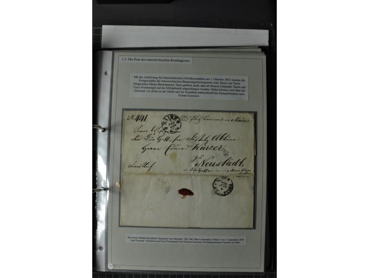  DIE FESTUNGEN DES DEUTSCHEN BUNDES: 1795/1866 (ca.), 62 Briefe bzw. Briefhüllen der Bundesfestungen Landau (10), Luxemburg (