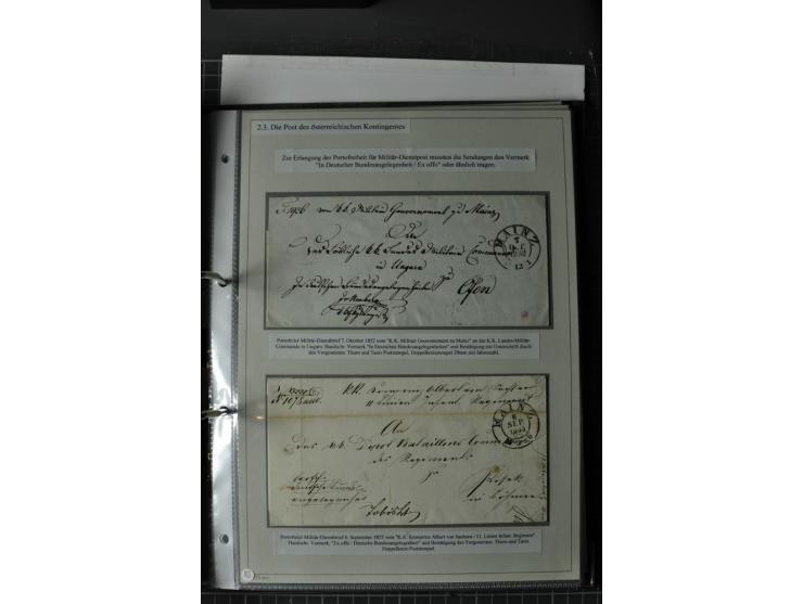  DIE FESTUNGEN DES DEUTSCHEN BUNDES: 1795/1866 (ca.), 62 Briefe bzw. Briefhüllen der Bundesfestungen Landau (10), Luxemburg (