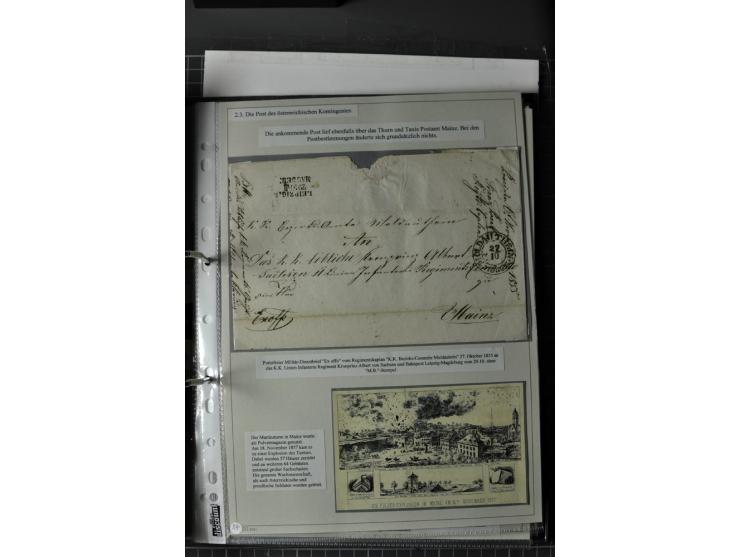 DIE FESTUNGEN DES DEUTSCHEN BUNDES: 1795/1866 (ca.), 62 Briefe bzw. Briefhüllen der Bundesfestungen Landau (10), Luxemburg (