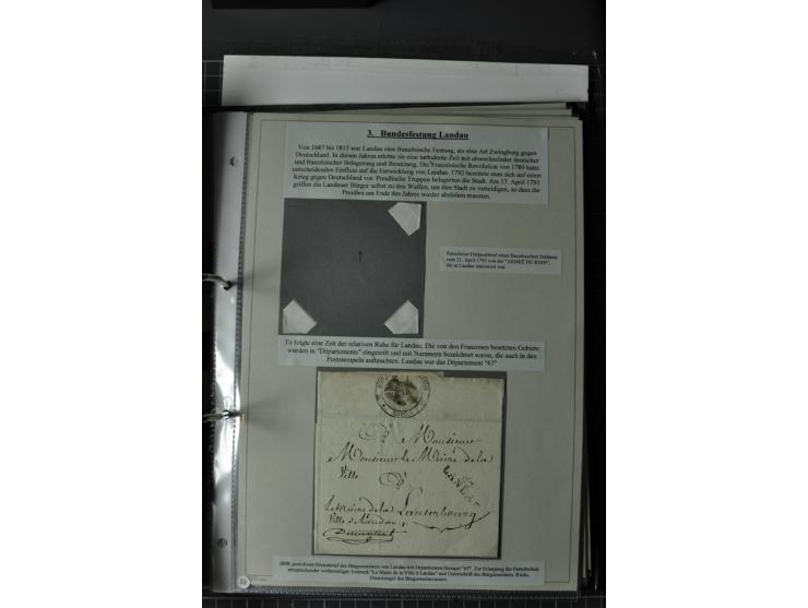  DIE FESTUNGEN DES DEUTSCHEN BUNDES: 1795/1866 (ca.), 62 Briefe bzw. Briefhüllen der Bundesfestungen Landau (10), Luxemburg (