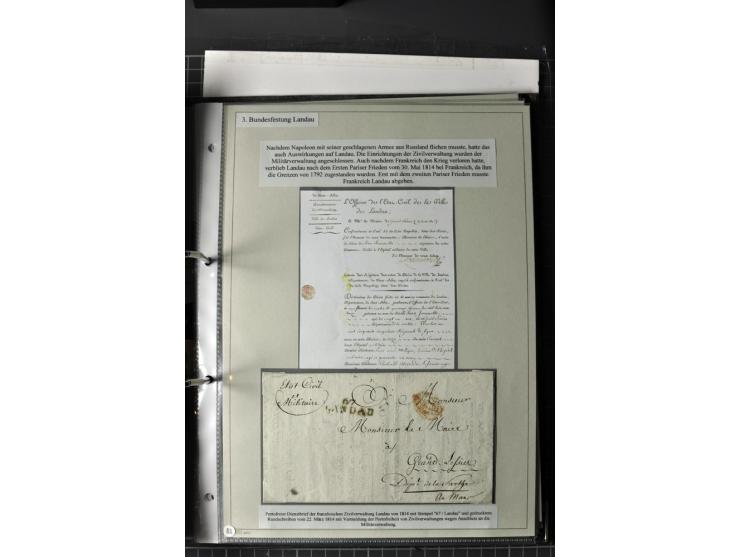  DIE FESTUNGEN DES DEUTSCHEN BUNDES: 1795/1866 (ca.), 62 Briefe bzw. Briefhüllen der Bundesfestungen Landau (10), Luxemburg (