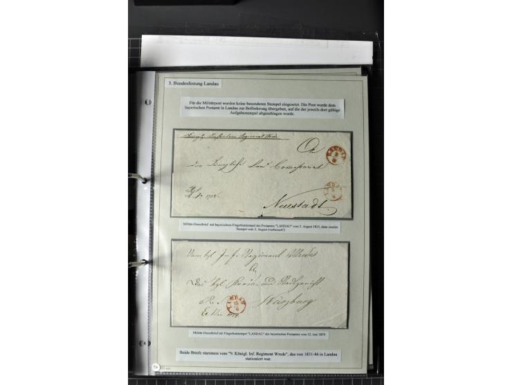  DIE FESTUNGEN DES DEUTSCHEN BUNDES: 1795/1866 (ca.), 62 Briefe bzw. Briefhüllen der Bundesfestungen Landau (10), Luxemburg (