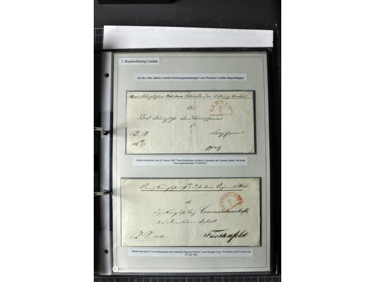  DIE FESTUNGEN DES DEUTSCHEN BUNDES: 1795/1866 (ca.), 62 Briefe bzw. Briefhüllen der Bundesfestungen Landau (10), Luxemburg (