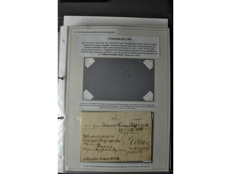  DIE FESTUNGEN DES DEUTSCHEN BUNDES: 1795/1866 (ca.), 62 Briefe bzw. Briefhüllen der Bundesfestungen Landau (10), Luxemburg (