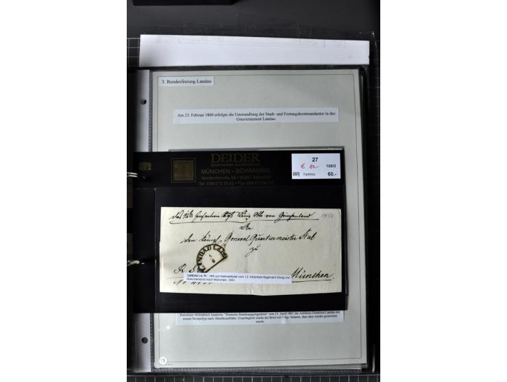  DIE FESTUNGEN DES DEUTSCHEN BUNDES: 1795/1866 (ca.), 62 Briefe bzw. Briefhüllen der Bundesfestungen Landau (10), Luxemburg (