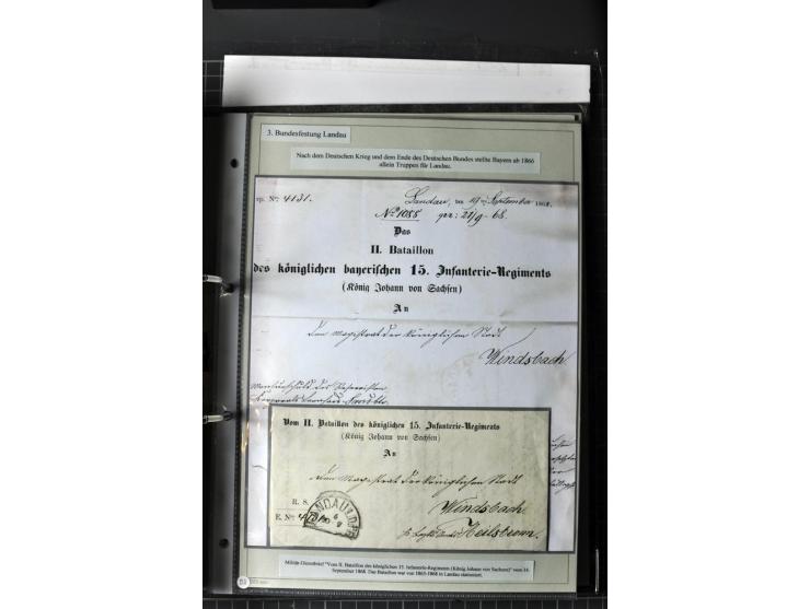  DIE FESTUNGEN DES DEUTSCHEN BUNDES: 1795/1866 (ca.), 62 Briefe bzw. Briefhüllen der Bundesfestungen Landau (10), Luxemburg (
