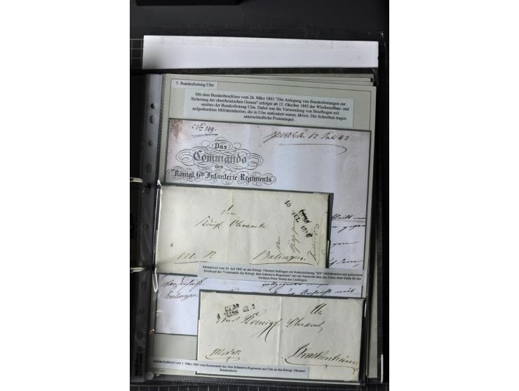  DIE FESTUNGEN DES DEUTSCHEN BUNDES: 1795/1866 (ca.), 62 Briefe bzw. Briefhüllen der Bundesfestungen Landau (10), Luxemburg (
