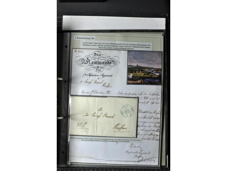  DIE FESTUNGEN DES DEUTSCHEN BUNDES: 1795/1866 (ca.), 62 Briefe bzw. Briefhüllen der Bundesfestungen Landau (10), Luxemburg (