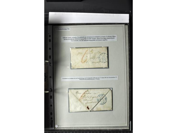  DIE FESTUNGEN DES DEUTSCHEN BUNDES: 1795/1866 (ca.), 62 Briefe bzw. Briefhüllen der Bundesfestungen Landau (10), Luxemburg (