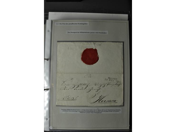 DIE FESTUNGEN DES DEUTSCHEN BUNDES: 1795/1866 (ca.), 62 Briefe bzw. Briefhüllen der Bundesfestungen Landau (10), Luxemburg (