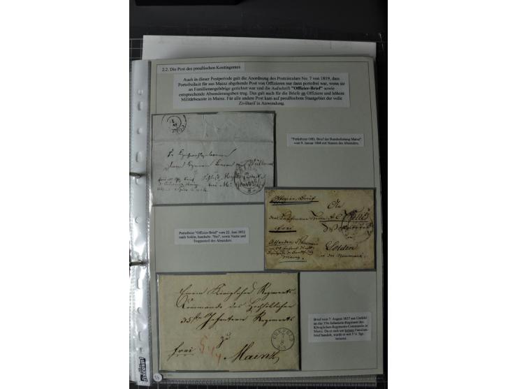  DIE FESTUNGEN DES DEUTSCHEN BUNDES: 1795/1866 (ca.), 62 Briefe bzw. Briefhüllen der Bundesfestungen Landau (10), Luxemburg (