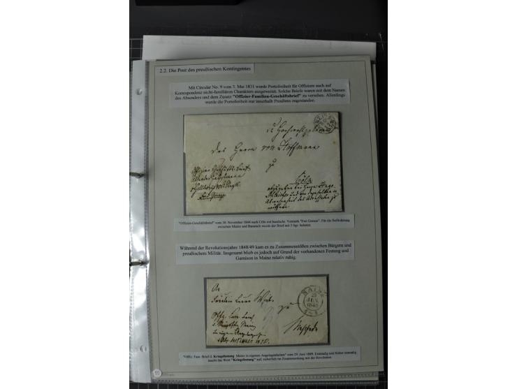  DIE FESTUNGEN DES DEUTSCHEN BUNDES: 1795/1866 (ca.), 62 Briefe bzw. Briefhüllen der Bundesfestungen Landau (10), Luxemburg (