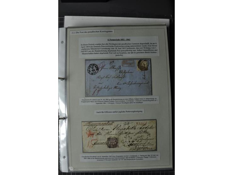  DIE FESTUNGEN DES DEUTSCHEN BUNDES: 1795/1866 (ca.), 62 Briefe bzw. Briefhüllen der Bundesfestungen Landau (10), Luxemburg (
