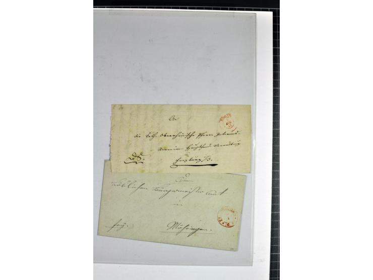 1764/1851, 2bändige Ausstellungssammlung 'Vorphilatelie' auf 70 Blättern plus diversem nicht eingearbeitetem Material; durchw