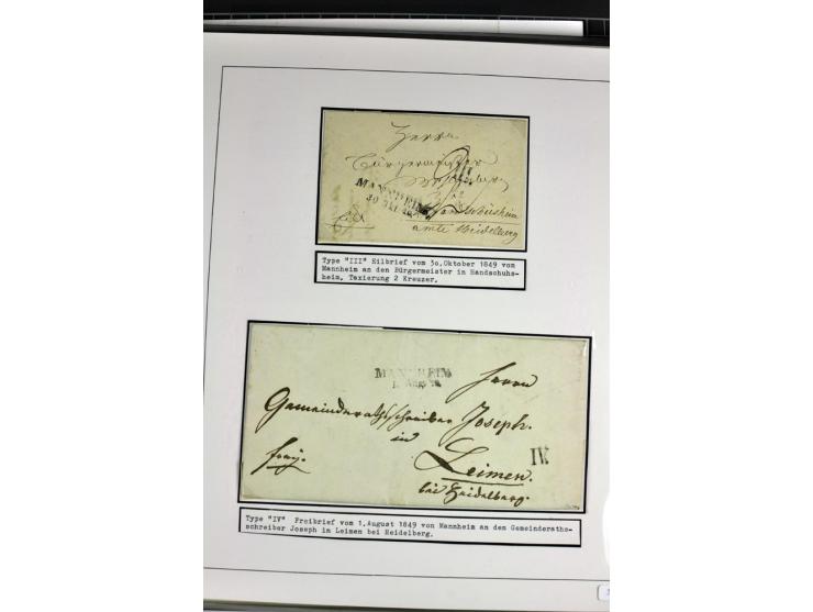 1764/1851, 2bändige Ausstellungssammlung 'Vorphilatelie' auf 70 Blättern plus diversem nicht eingearbeitetem Material; durchw