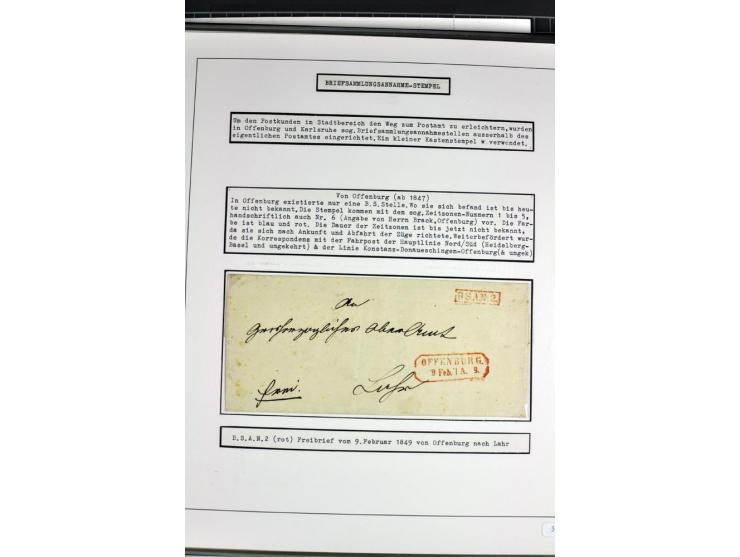 1764/1851, 2bändige Ausstellungssammlung 'Vorphilatelie' auf 70 Blättern plus diversem nicht eingearbeitetem Material; durchw